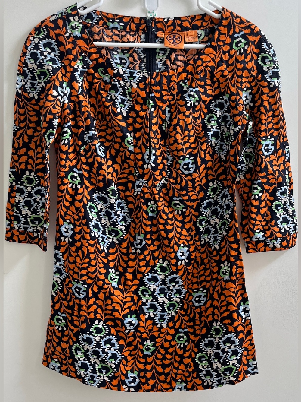 Tory Burch Voile Tunic Geometric and botanical print
Size:2 100% Linen